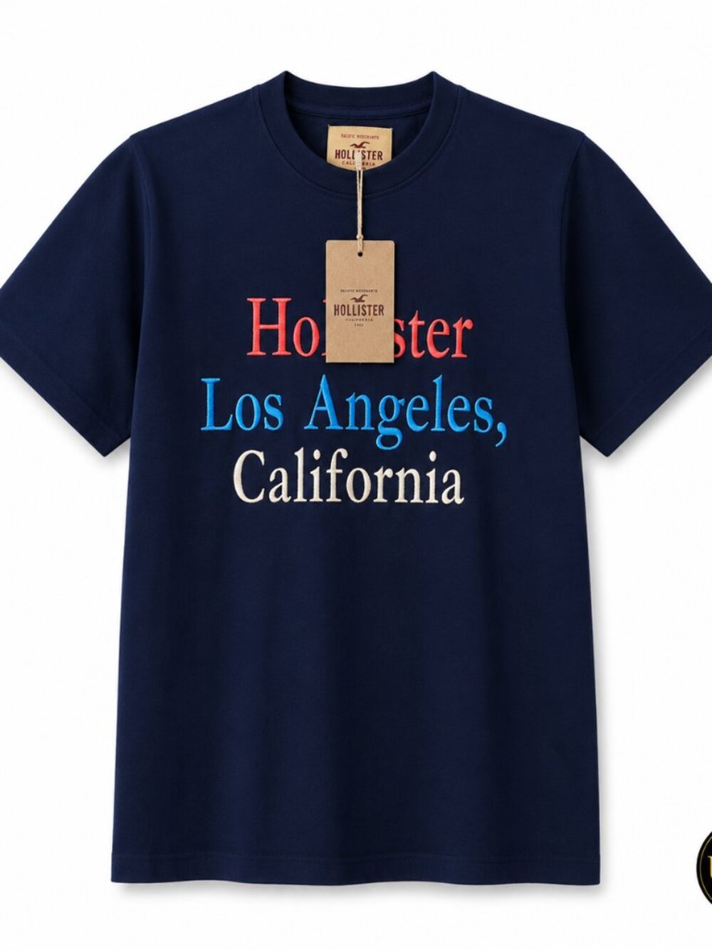 Hollister Men’s Navy Blue Los Angeles California Graphic T-Shirt NWT